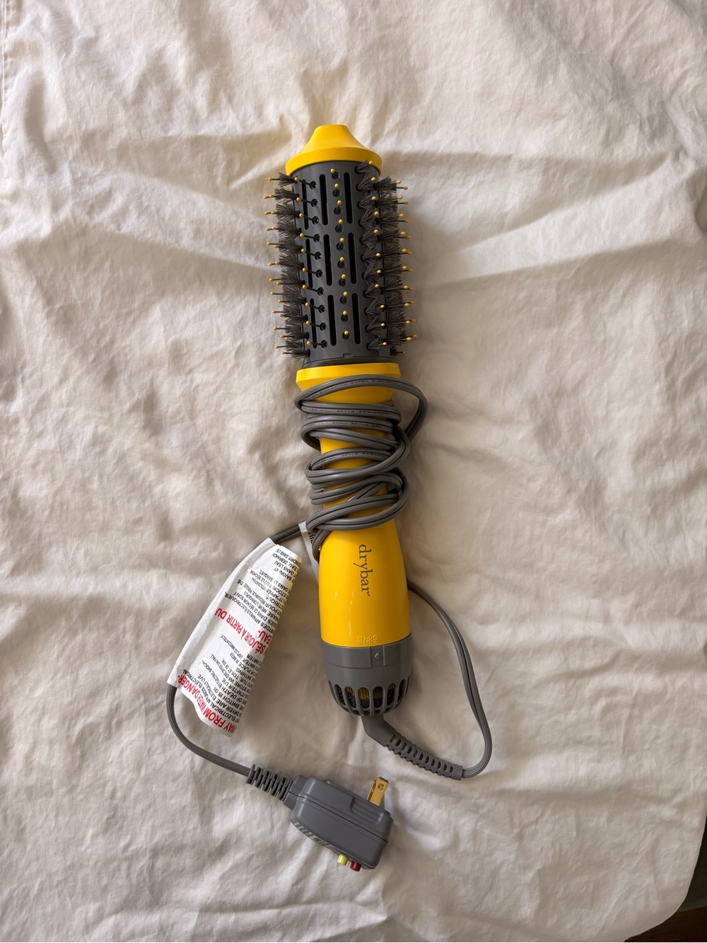 Drybar Yellow and Gray Round Hot Air Styling Brush